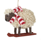 Hanging sheep on ski’s decoration